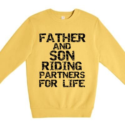 Cycling Matching Father And Son Riding Partners For Life Meaningful Gift Premium Crewneck Sweatshirt