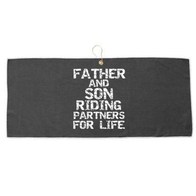 Cycling Matching Father And Son Riding Partners For Life Meaningful Gift Large Microfiber Waffle Golf Towel