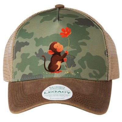 Cute Monkey Flower Adorable Animal Legacy Tie Dye Trucker Hat