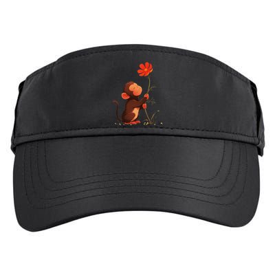 Cute Monkey Flower Adorable Animal Adult Drive Performance Visor