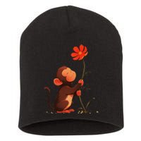 Cute Monkey Flower Adorable Animal Short Acrylic Beanie