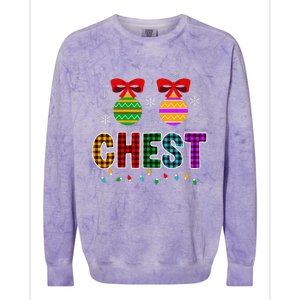 Chestnuts Matching Funny Christmas Couples Chest Nuts Gift Colorblast Crewneck Sweatshirt