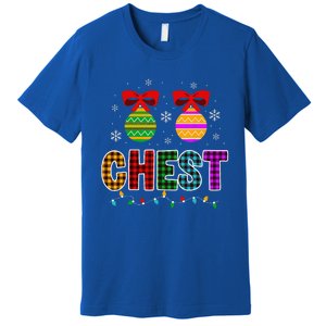 Chestnuts Matching Funny Christmas Couples Chest Nuts Gift Premium T-Shirt