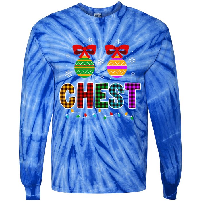 Chestnuts Matching Funny Christmas Couples Chest Nuts Gift Tie-Dye Long Sleeve Shirt