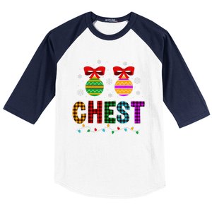 Chestnuts Matching Funny Christmas Couples Chest Nuts Gift Baseball Sleeve Shirt