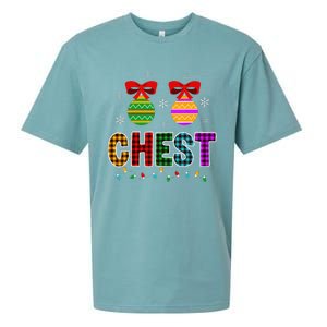 Chestnuts Matching Funny Christmas Couples Chest Nuts Gift Sueded Cloud Jersey T-Shirt