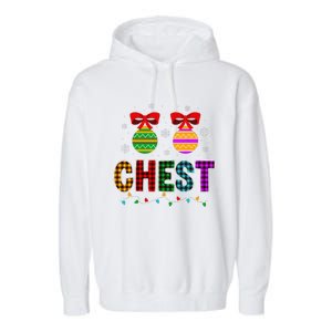 Chestnuts Matching Funny Christmas Couples Chest Nuts Gift Garment-Dyed Fleece Hoodie