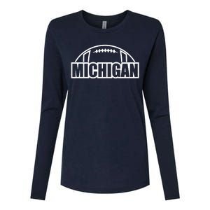 Cool Michigan Football Womens Cotton Relaxed Long Sleeve T-Shirt