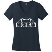 Cool Michigan Football Women's V-Neck T-Shirt