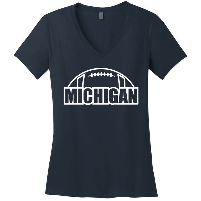 Cool Michigan Football Women's V-Neck T-Shirt