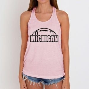 Cool Michigan Football Women's Knotted Racerback Tank