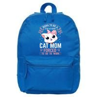 Cat Mom Funny Graphic Novelty Mama Cat Lover Gift 16 in Basic Backpack