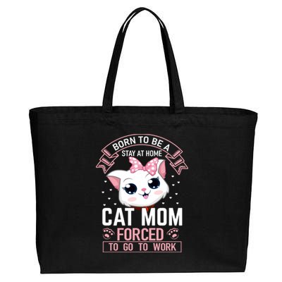 Cat Mom Funny Graphic Novelty Mama Cat Lover Gift Cotton Canvas Jumbo Tote