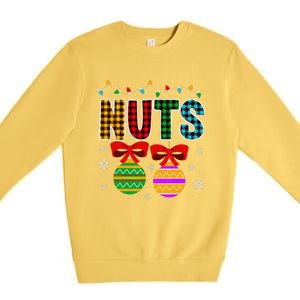 Chestnuts Matching Funny Christmas Couples Chest Nuts Premium Crewneck Sweatshirt