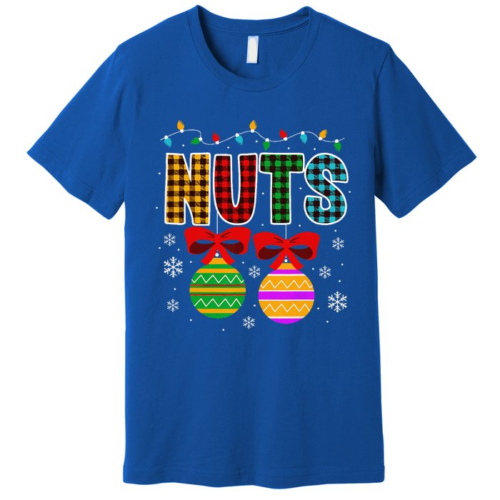 Chestnuts Matching Funny Christmas Couples Chest Nuts Premium T-Shirt