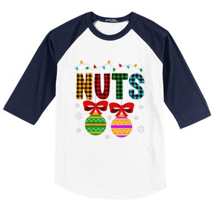 Chestnuts Matching Funny Christmas Couples Chest Nuts Baseball Sleeve Shirt