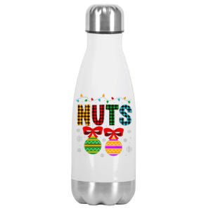 Chestnuts Matching Funny Christmas Couples Chest Nuts Stainless Steel Insulated Water Bottle