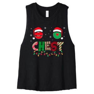 Chestnuts Matching Family Funny Chest Nuts Christmas Couples Women's Racerback Cropped Tank