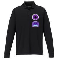 Cute Monster Face Costume Halloween Performance Long Sleeve Polo