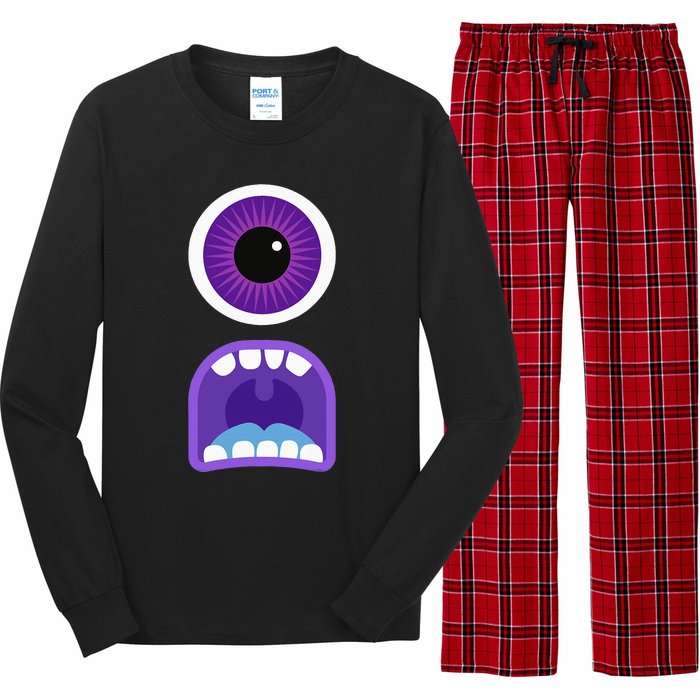 Cute Monster Face Costume Halloween Long Sleeve Pajama Set