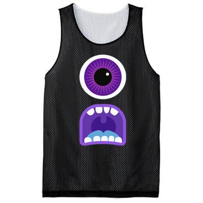 Cute Monster Face Costume Halloween Mesh Reversible Basketball Jersey Tank