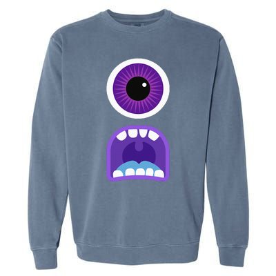 Cute Monster Face Costume Halloween Garment-Dyed Sweatshirt