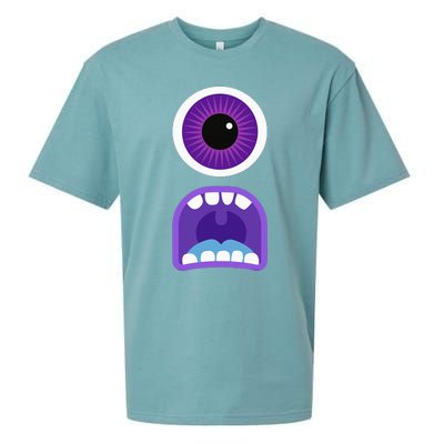 Cute Monster Face Costume Halloween Sueded Cloud Jersey T-Shirt