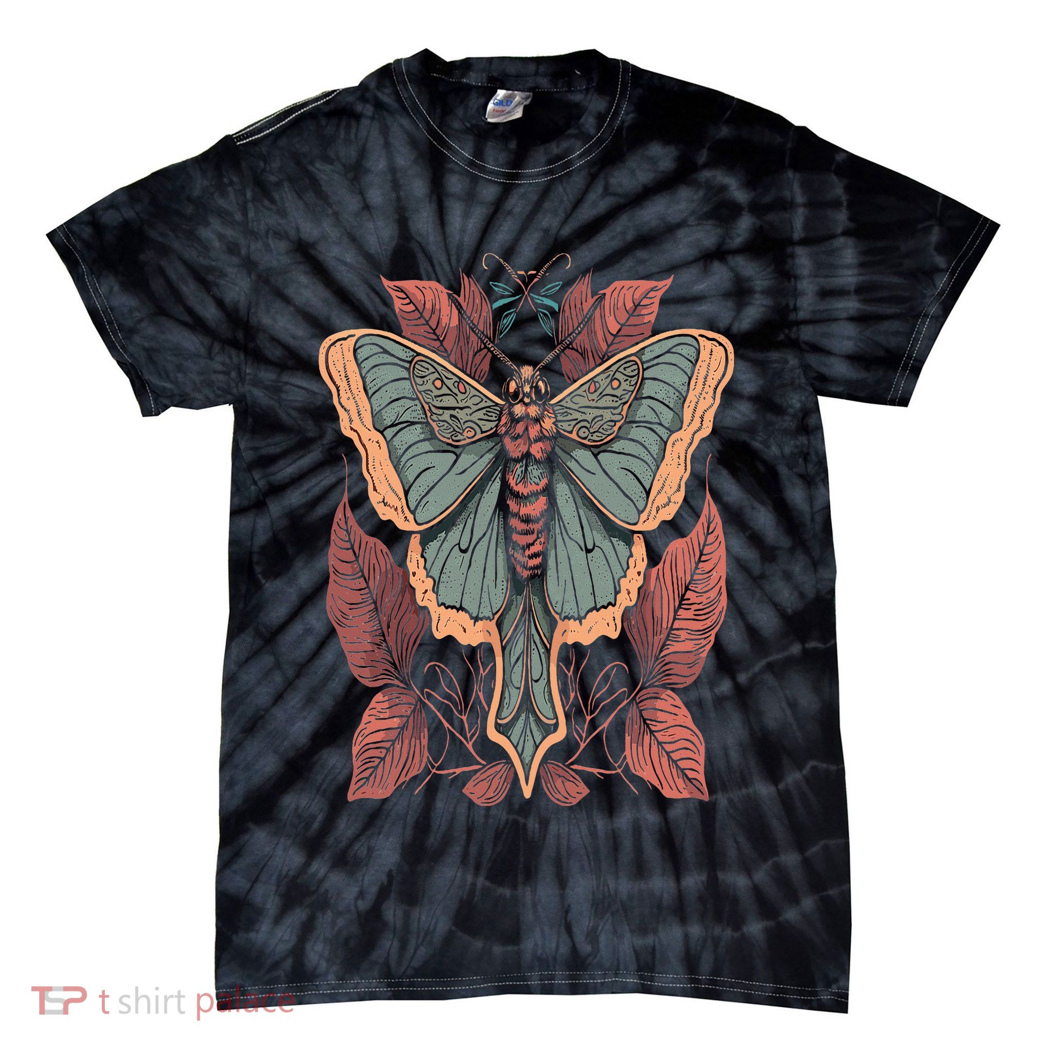 Cottagecore Moth Fairycore Aesthetic Tie-Dye T-Shirt