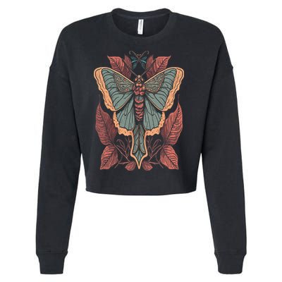 Cottagecore Moth Fairycore Aesthetic Cropped Pullover Crew