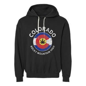 Colorado Marijuana Funny Cannabis Weed Lover Garment-Dyed Fleece Hoodie