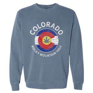 Colorado Marijuana Funny Cannabis Weed Lover Garment-Dyed Sweatshirt