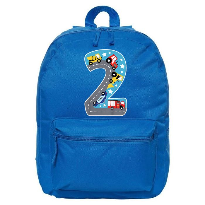 Construction Machines Fire Brigade Police 2nd Birthday 16 in Basic Backpack