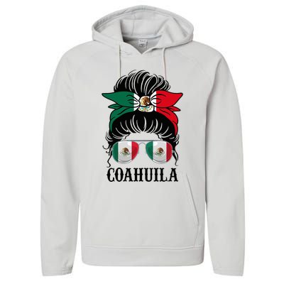 Coahuila Mexico Flag State Pride Souvenir Performance Fleece Hoodie