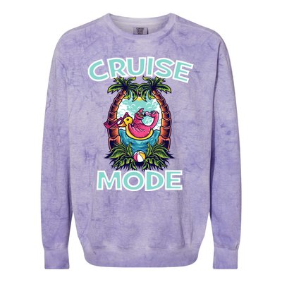 Cruise Mode Family Vacation Funny Ship Cruising Gift Colorblast Crewneck Sweatshirt