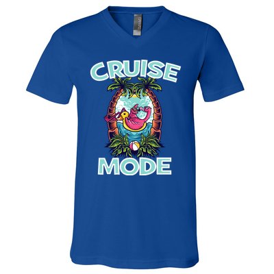 Cruise Mode Family Vacation Funny Ship Cruising Gift V-Neck T-Shirt