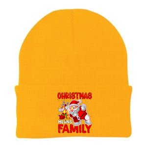 Christmas Means Family Santa Reindeer Knit Cap Winter Beanie