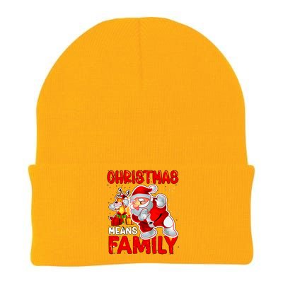 Christmas Means Family Santa Reindeer Knit Cap Winter Beanie