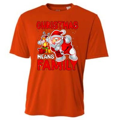 Christmas Means Family Santa Reindeer Cooling Performance Crew T-Shirt