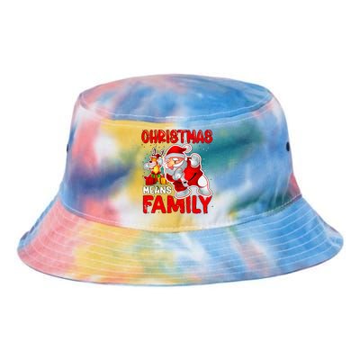 Christmas Means Family Santa Reindeer Tie Dye Newport Bucket Hat