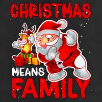Christmas Means Family Santa Reindeer 7 Panel Mesh Trucker Snapback Hat