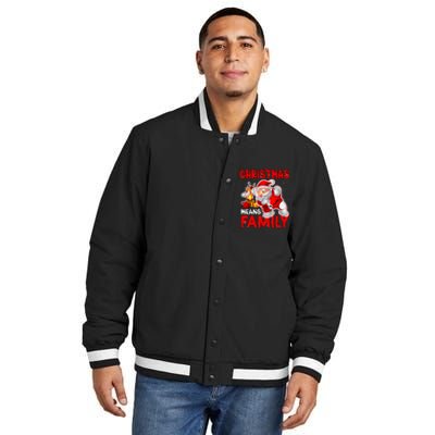 Christmas Means Family Santa Reindeer Insulated Varsity Jacket