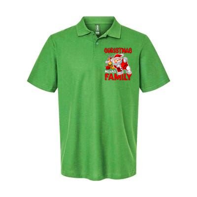 Christmas Means Family Santa Reindeer Softstyle Adult Sport Polo