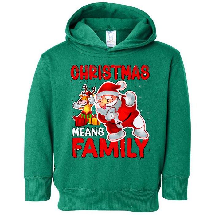 Christmas Means Family Santa Reindeer Toddler Hoodie