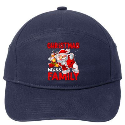 Christmas Means Family Santa Reindeer 7-Panel Snapback Hat