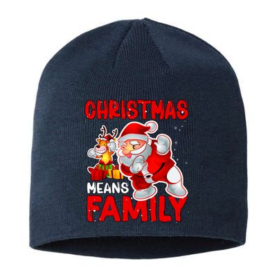 Christmas Means Family Santa Reindeer Sustainable Beanie