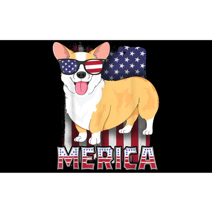 Corgi Merica For Kids Boy USA Flag 4th Of July Dog Bumper Sticker