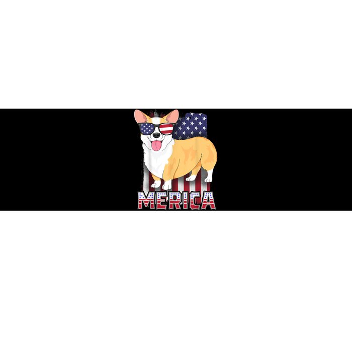 Corgi Merica For Kids Boy USA Flag 4th Of July Dog Bumper Sticker