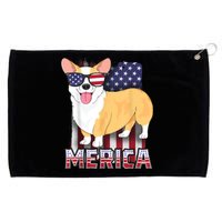 Corgi Merica For Kids Boy USA Flag 4th Of July Dog Grommeted Golf Towel