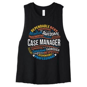 Case Manager Funny Week Appreciation Women's Racerback Cropped Tank