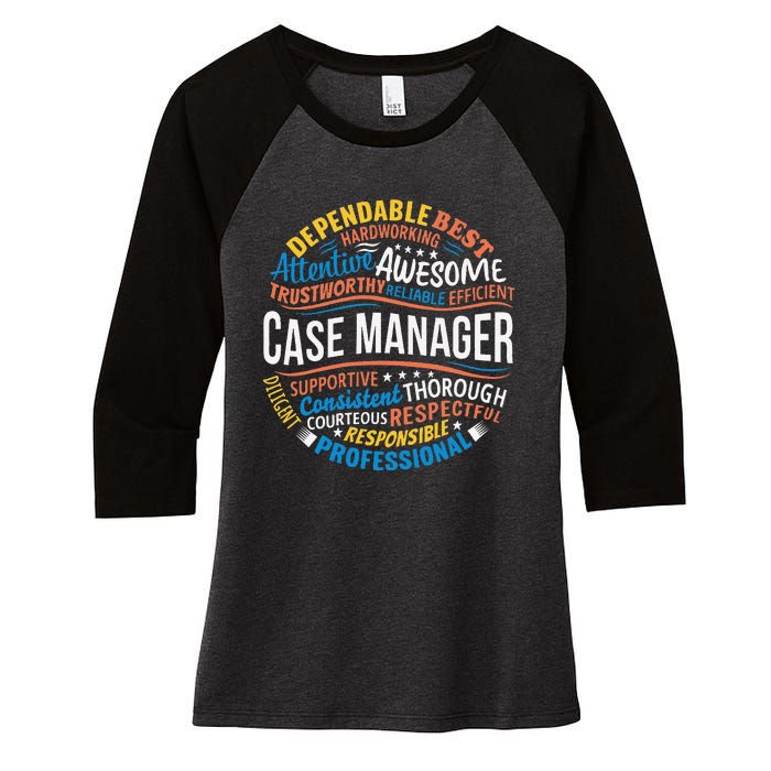 Case Manager Funny Week Appreciation Women's Tri-Blend 3/4-Sleeve Raglan Shirt